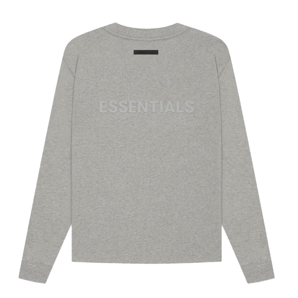 Fear of God Essentials Long Sleeve T-Shirt Dark Heather Oatmeal size Medium